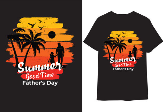 summer sunset t shirt design Fathers Day Concept