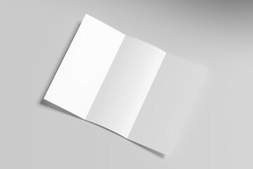 Trifold Brochure Blank Mockup On Light Gray Background