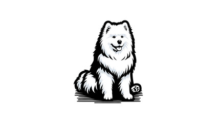 Samoyed dog pop art style