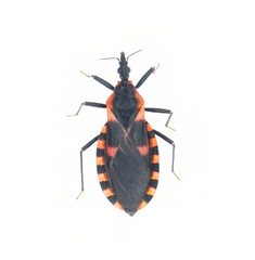Eastern Bloodsucking Conenose Kissing bed Bug - Triatoma sanguisuga - an insect transmits Chagas disease - Trypanosoma cruzi - which bite humans in the face, around the mouth or eyes, top dorsal view