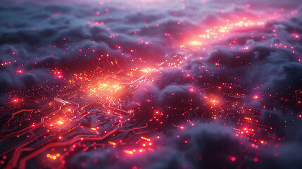 Fototapeta premium Futuristic Tech Noir Background with Abstract Patterns and Circuit Boards