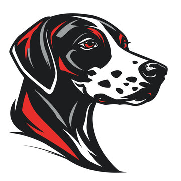 dog hound pointer logo illustration on white background