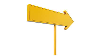 3D directional road sign isolated on a transparent background