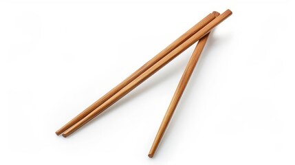 minimalist pair of wooden chopsticks isolated on white background asian cuisine utensil cutout