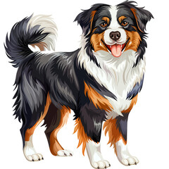 Free vector cute australian shepherd on white background