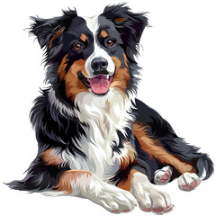 Free vector cute australian shepherd on white background