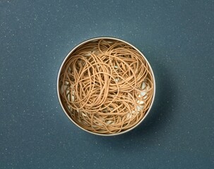 Rubber Bands In Metal Tin