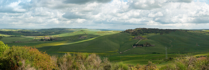 Panoramic photo of the Lazio Maremma countryside near Tarquinia