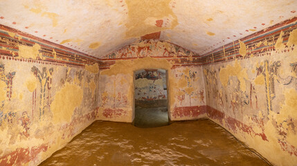 Etruscan Tomb of Hunting and Fishing, Necropolis of Monterozzi Tarquinia,