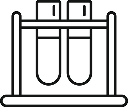 recommend clip art: Outline vector icon of test tubes in a rack, representing science and laboratory research