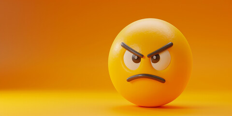 A yellow angry face with eyes and a frowning mouth
