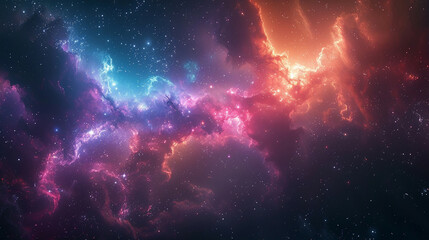 Fototapeta premium Exploring the Colorful Cosmos Delving into Space -Galaxies - Clouds and Nebulas