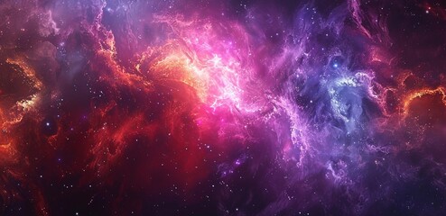 Naklejka premium Exploring the Colorful Cosmos Delving into Space -Galaxies - Clouds and Nebulas