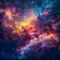 Fototapeta premium Exploring the Colorful Cosmos Delving into Space -Galaxies - Clouds and Nebulas