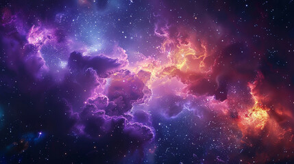 Naklejka premium Exploring the Colorful Cosmos Delving into Space -Galaxies - Clouds and Nebulas