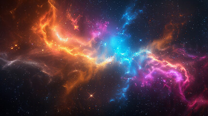 Naklejka premium Exploring the Colorful Cosmos Delving into Space -Galaxies - Clouds and Nebulas