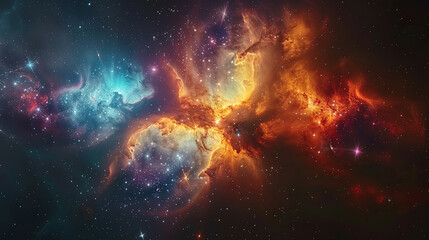 Fototapeta premium Exploring the Colorful Cosmos Delving into Space -Galaxies - Clouds and Nebulas