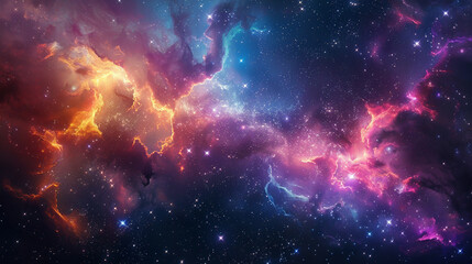 Fototapeta premium Exploring the Colorful Cosmos Delving into Space -Galaxies - Clouds and Nebulas