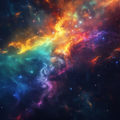 Naklejka premium Exploring the Colorful Cosmos Delving into Space -Galaxies - Clouds and Nebulas