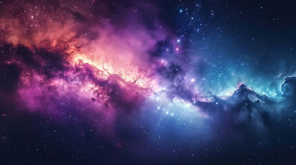 Fantasy Starry Night Sky in Blue and Purple A Magical Journey Through Celestial Colors and Dreamlike Landscapes