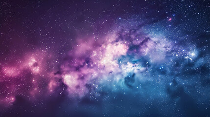 Fototapeta premium Fantasy Starry Night Sky in Blue and Purple A Magical Journey Through Celestial Colors and Dreamlike Landscapes