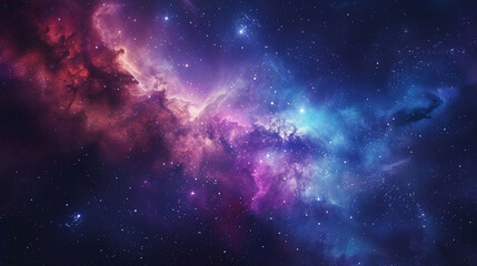 Fantasy Starry Night Sky in Blue and Purple A Magical Journey Through Celestial Colors and Dreamlike Landscapes