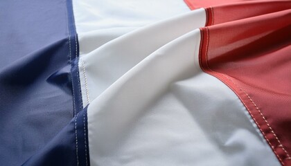 Flag of France close up in dramatic lighting