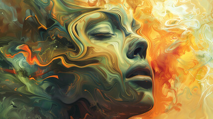 Obraz premium Mental Freshness: Abstract Art Capturing a Clean Mind