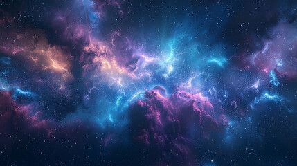 Fantasy Starry Night Sky in Blue and Purple A Magical Journey Through Celestial Colors and Dreamlike Landscapes