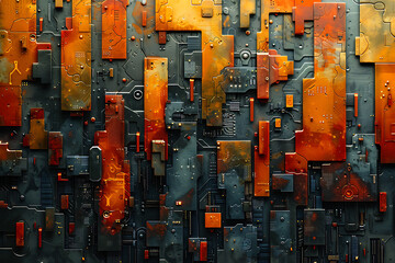 Innovative Cityscape Background - Abstract Textures and Technology Elements