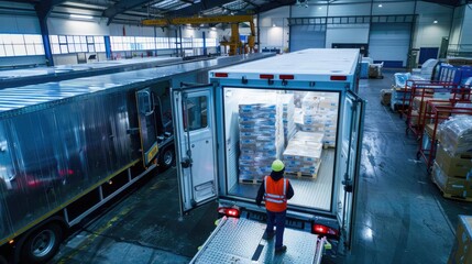 Cold Chain Logistics Show refrigerated goods being transported
