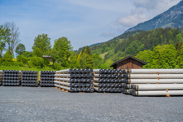 Gasrohre auf Lagerplatz