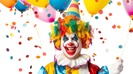 Clown Birthday Party isolated on a transparent background