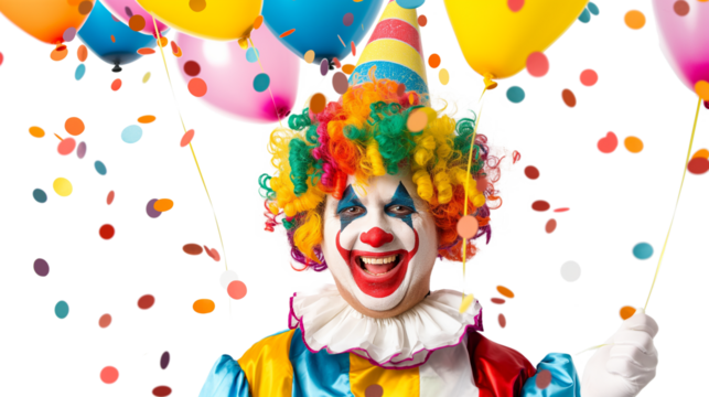Clown Birthday Party isolated on a transparent background - Powered by Adobe