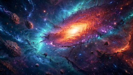 Fototapeta premium A breathtaking space nebula galaxy