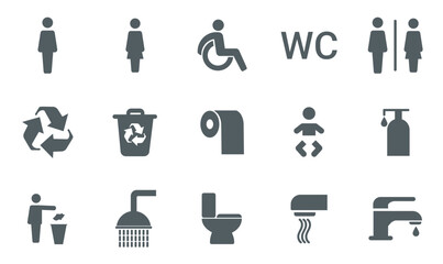 toilet vector icons set