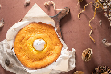 Pao de Lo de Alfeizerao. The traditional Portuguese sponge cake wrapped in the typical paper used...