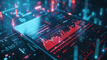 Obraz premium visualizing a 3D tablet displaying a virtual growth