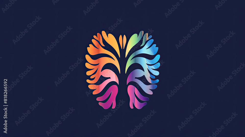 Wall mural Creative concept of 3d colorful human brain, Colorful vector brain isolated on white background painting, mind concept drawing	
 - Wall murals