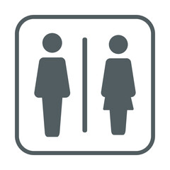 Restroom door pictograms. Woman and man public toilet vector signs, female and male hygiene washrooms symbols, black ladies and gentlemen wc restroom ui