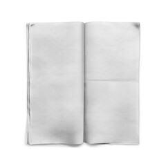 An image of a Opened Blank Newspaper isolated on a white background