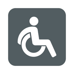 Wheelchair / handicapped access sign or symbol flat icon for websites and print