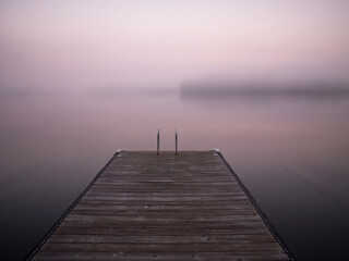 Obraz premium Lake Of The Woods, Ontario, Canada, A Dock On The Water
