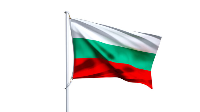 Waving flag of bulgaria isolated on transparent background.