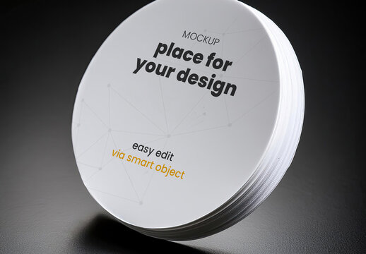 Circle Sticker Card Mockup 01 Generative Ai