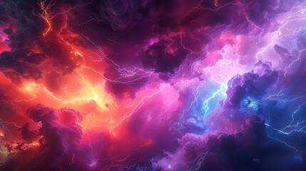 dramatic lightning strike with vibrant colors abstract 3d rendering