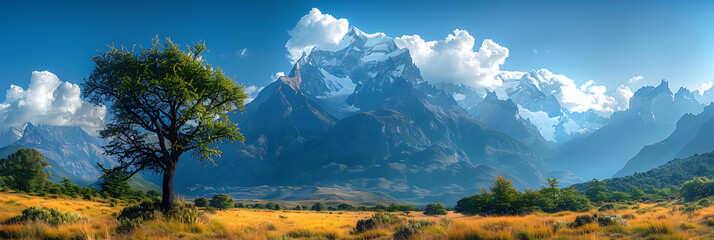 Obraz premium Majestic Landmarks - Vibrant Mountain Range