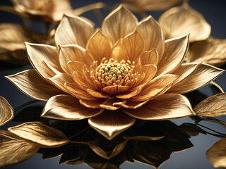 Dream  golden translucent flower, glowing with an inner light	

