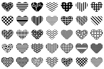 Heart simple icon set. Vector illustration.