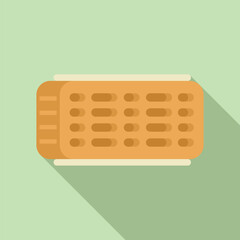 Minimalist flat design icon of a vintage radio with shadows on a pastel background